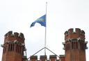 A flag is flown at half-mast at Bancroft's, independent school in Woodford Green, east London, where the 14-year-old boy killed in a sword attack in Hainault, is understood to have attended