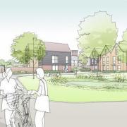 New homes around green space on land and part of the Civic Centre site. Photo: Qualis Commercial