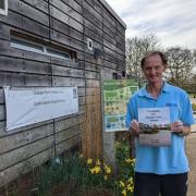 Ray Harris with the book at Grange Farm