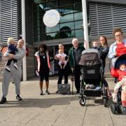 Campaigners outside Loughton Leisure Centre where the mums were left furious at the closure