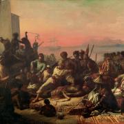 Scene on the coast of Africa by F A Biard c1840 (Image: With thanks to Wilberforce House Museum, Hull Museums)