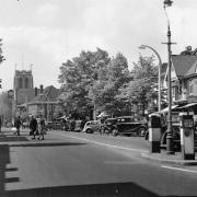 A bustling Epping High Street in the late 1940s.