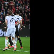 Victor Boniface scores the second Bayer Leverkusen goal against West Ham United