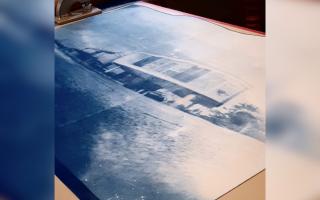 Liz Loveless' winning cyanotype print 'Stilt Houses'