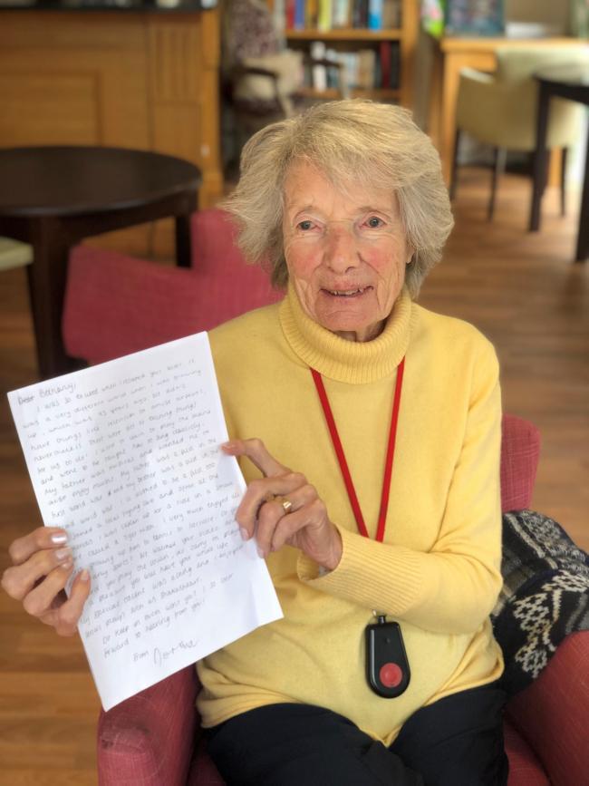 Norma with her next letter for Bethany.