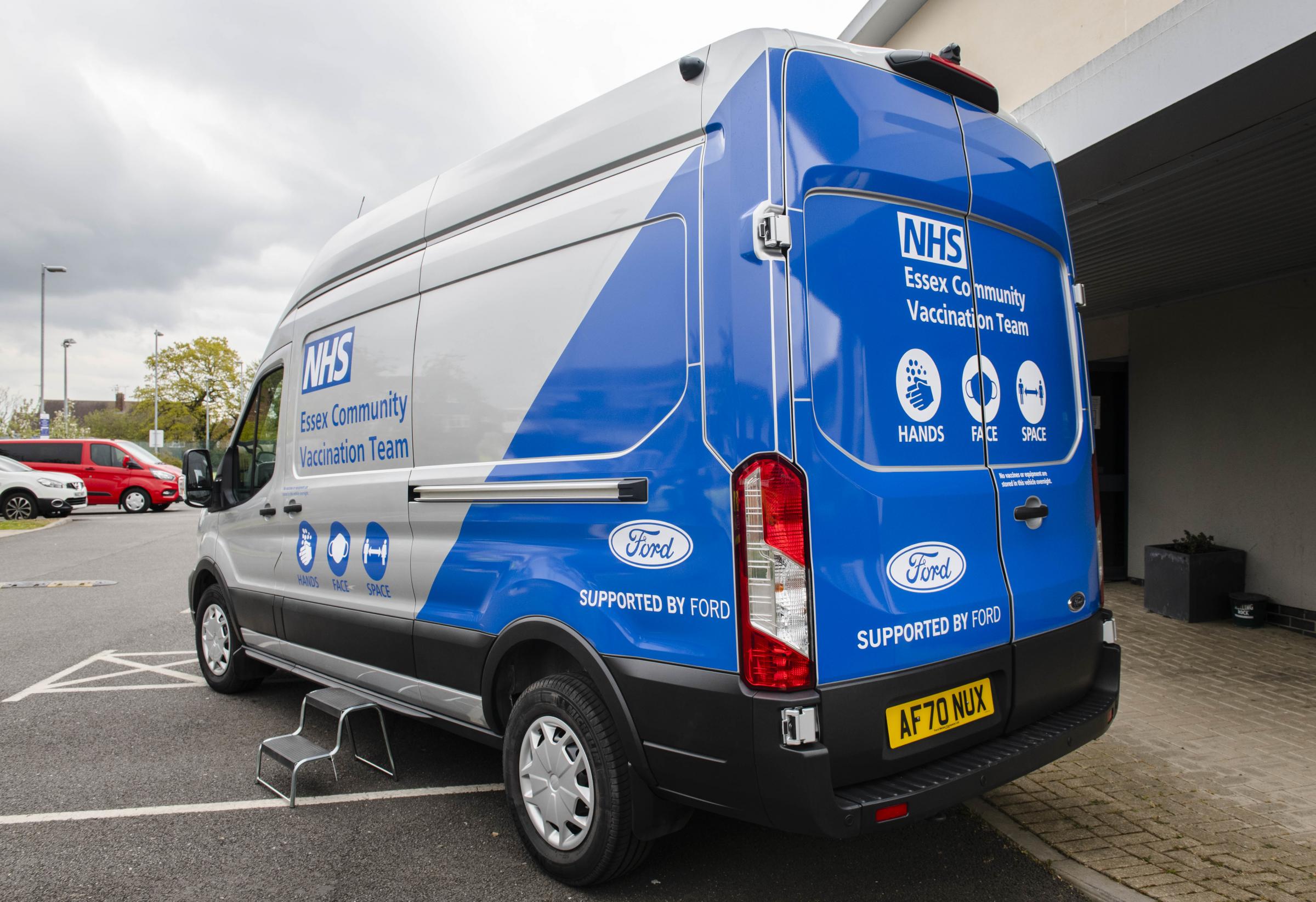 Ford has partnered with the NHS in Essex to bring mobile Covid-19 vaccination vehicles to vulnerable communities. Photo: John Nguyen/PA Wire