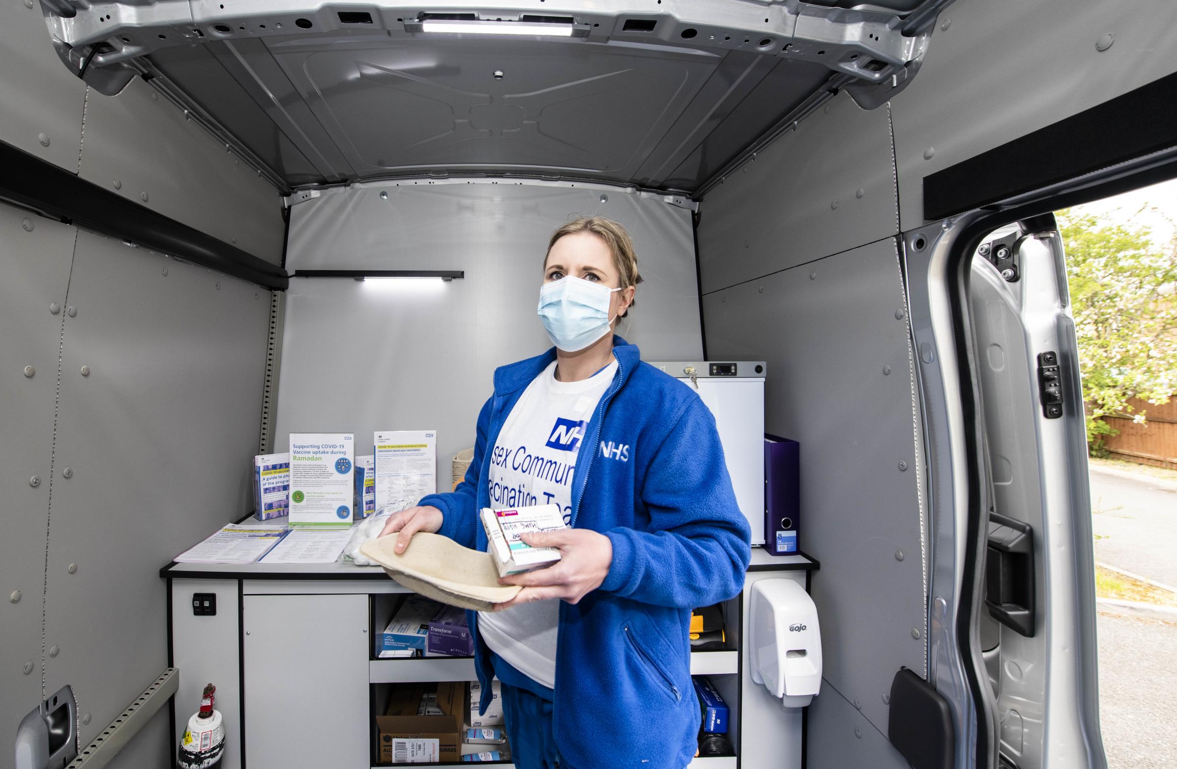 Elizabeth Harrison, one of the staff helping to bring mobile vaccinations to Essex. Photo: John Nguyen/PA Wire