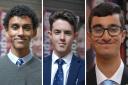 left to right: Anil Chatterjee, Max Bolton, and Ashwin Gohil who are off to Oxbridge. Credit: Debden Park School