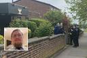 Rabbi Rafi Goodwin, pictured, left, as police visit Chigwell & Hainault Synagogue after the attack last year.