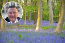 Ben Murphy is appealing to visitors to Epping Forest to help protect the bluebells. Images: City of London Corporation