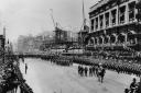 The procession for the coronation of King Edward VII passes the construction of The Old War Office building in Whitehall, London in 1902. Image: Public Domain/MOD, OGL v1.0OGL v1.0, via Wikimedia Commons