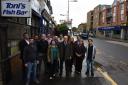 Iain Duncan Smith, the Chingford and Woodford Green MP, and shop owners from High Road, Woodford Green