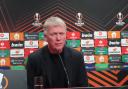 West Ham United boss David Moyes at his post-match press conference in Germany