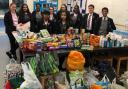 West Hatch High School students with their impressive donation