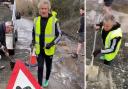 Sir Rod Stewart took action into his own hands after he was joined by friends filling in potholes in a road near his home. Credit: Instagram