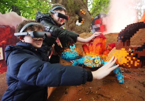 Epping Forest Guardian: Lucca and Sonny using the eSight eyewear as they explored the Magical Forest (LEGOLAND Windsor)