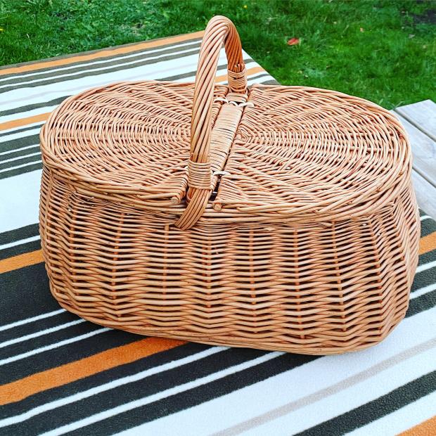 Epping Forest Guardian: Oval Wicker Picnic Basket Ollie. Credit: Not On The High Street
