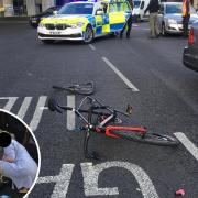 A woman has recounted the 'awful' experience of a crash between a cyclist and driver on the Charlie Brown's Roundabout. Photos: Theresa O'Sullivan