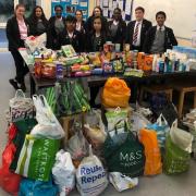 West Hatch High School students with their impressive donation