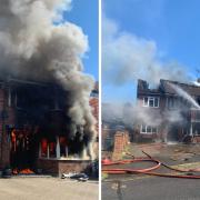 Fire gutted a semi-detached house in Mayflower Way. Credit: Essex Fire and Rescue