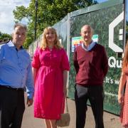 (Left to right) Cllr Chris Whitbread, Cllr Holly Whitbread, Cllr Les Burows, Karen Telling - Senior project manager for Qualis Commercial