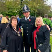 Linda Roy, right, at the Waltham Abbey service.