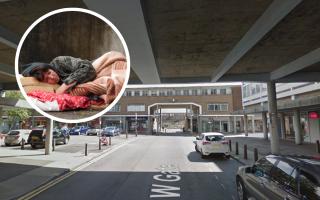 Image of Harlow street Picture: Google Maps, Inset: rough sleeper
