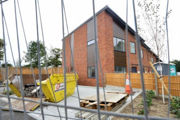A new council house has been built on contaminated Land in Thorn Terrace, Stewards Green Road, Epping, Essex.  (4-9-2018) EL92212_01